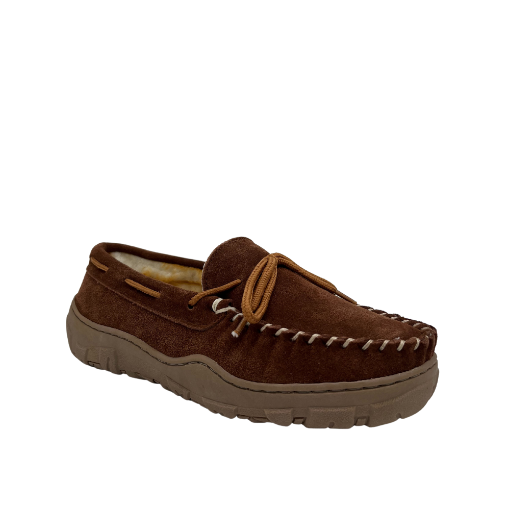 Tamarac - Men's Utah Cow Suede Slippers Allspice – Tamarac Slippers