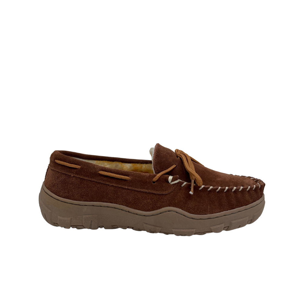 Tamarac - Men's Utah Cow Suede Slippers Allspice – Tamarac Slippers